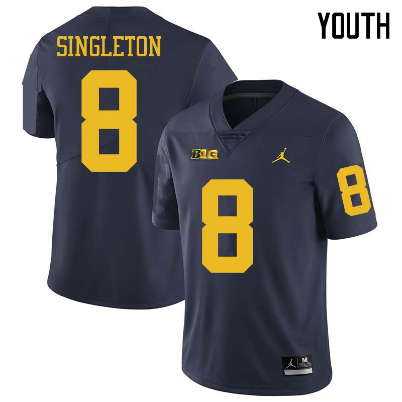 Jordan Brand Youth #8 Drew Singleton Michigan Wolverines College Football Jerseys Sale-Navy